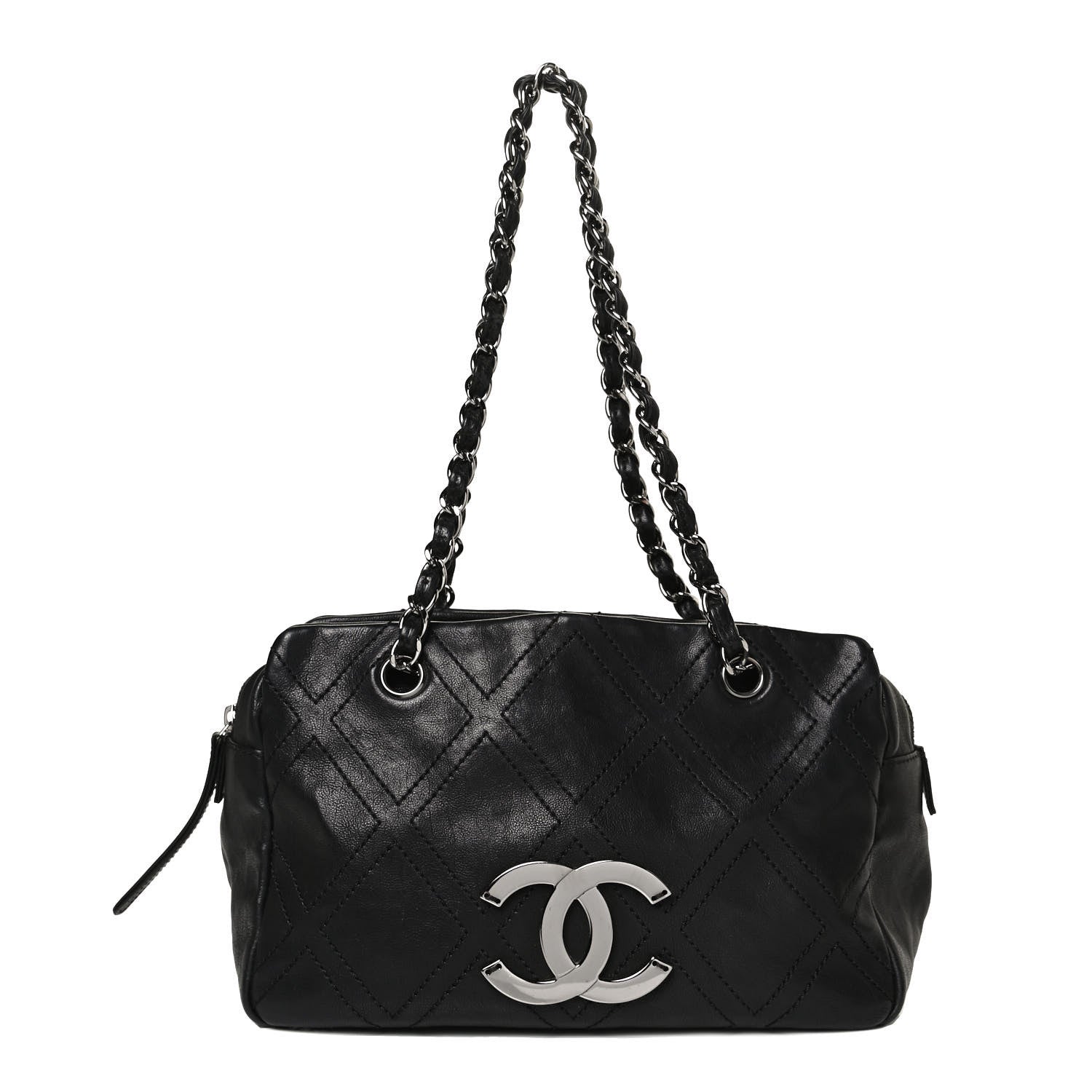Chanel Calfskin Small Diamond Stitch Tote Black 1 of 10
