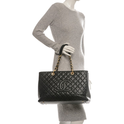 Chanel Caviar Quilted XL Grand Shopping Tote GST Black 2 of 6