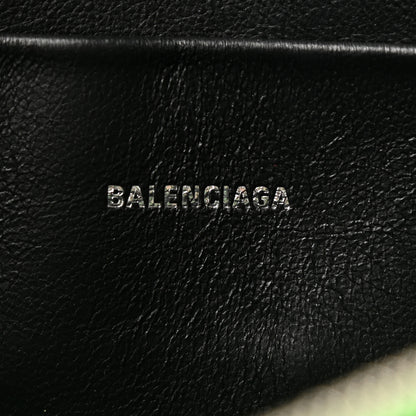 Balenciaga Shiny Calfskin Crocodile Embossed Large Cash Pouch With Handle Fluo Green Black 6 of 8