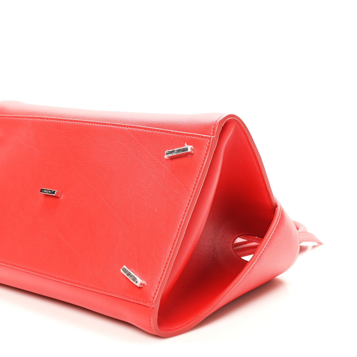 Salvatore Ferragamo Natural Grain Calfskin Medium Hug Bag Flame Red 9 of 9