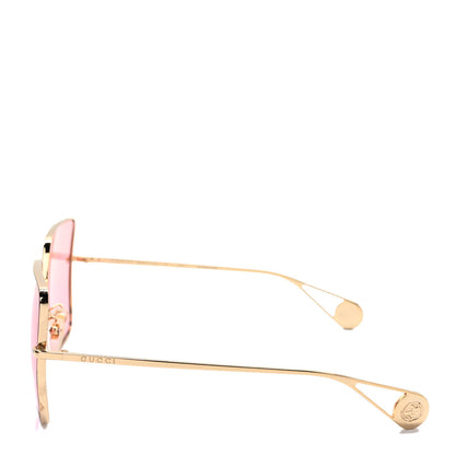Gucci Metal Square Frame Sunglasses GG0436S Gold Pink 3 of 8