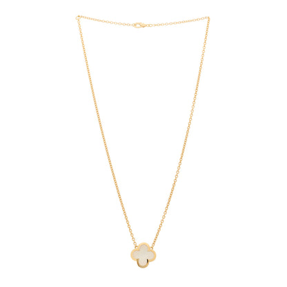 Van Cleef & Arpels 18K Yellow Gold Mother of Pearl Pure Alhambra Pendant Necklace 3 of 7