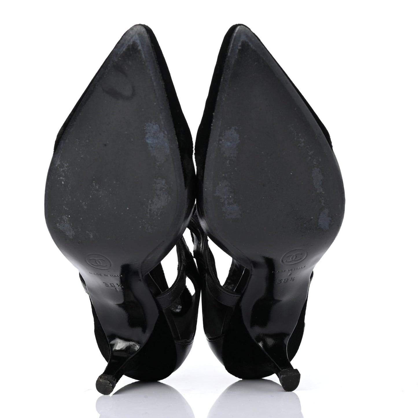 Lambskin Velvet Cap Toe Pumps 38.5 Black