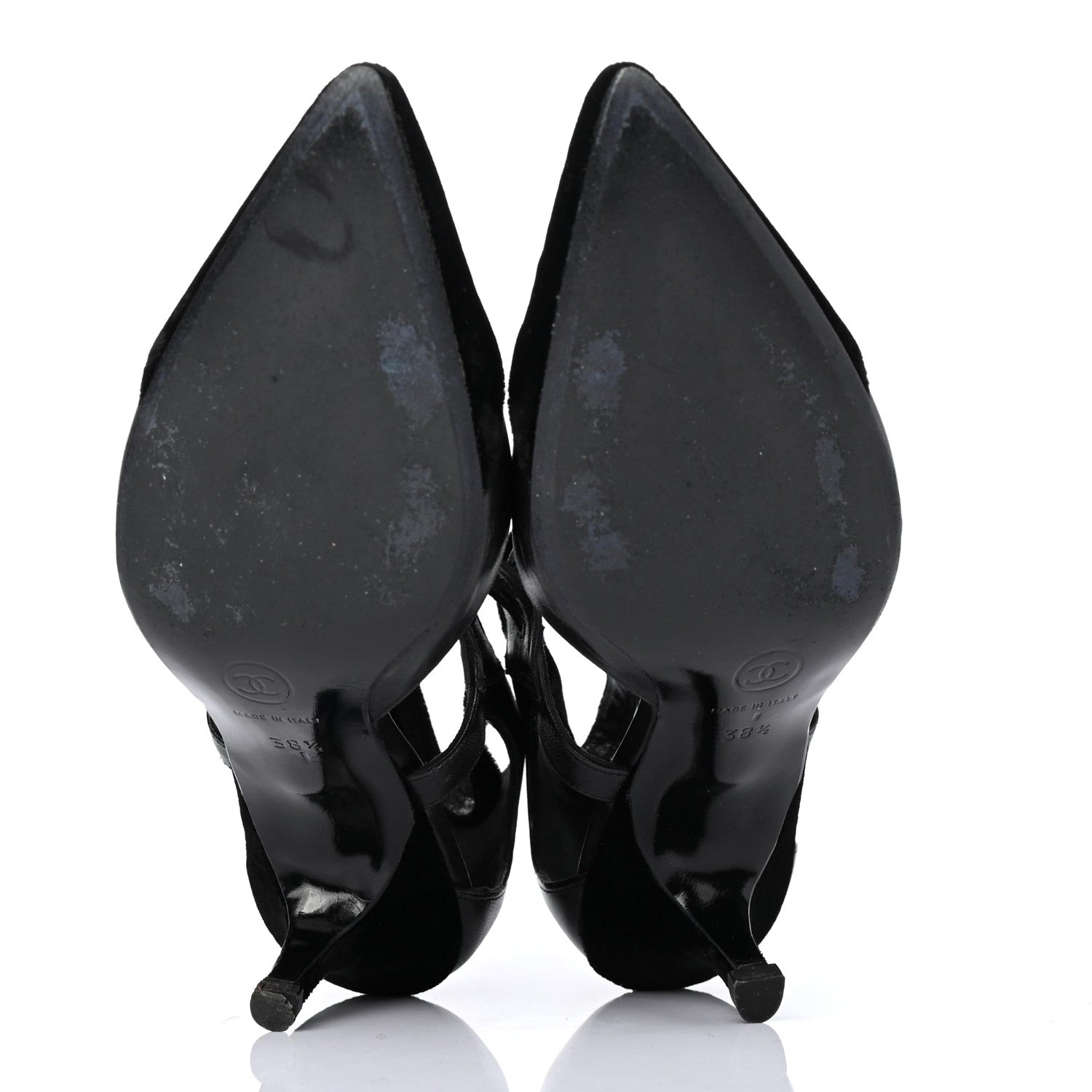 Chanel Lambskin Velvet Cap Toe Pumps 38.5 Black 4 of 4