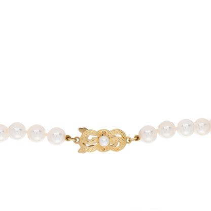 Mikimoto 18K Yellow Gold Akoya Pearl 6.5-7mm Strand Necklace 16" 4 of 5
