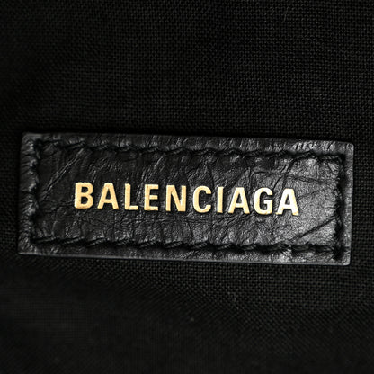 Balenciaga Crushed Calfskin Crush Medium Chain Tote Black 6 of 9