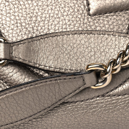 Gucci Metallic Pebbled Calfskin Medium Soho Chain Shoulder Bag Golden Beige 11 of 12