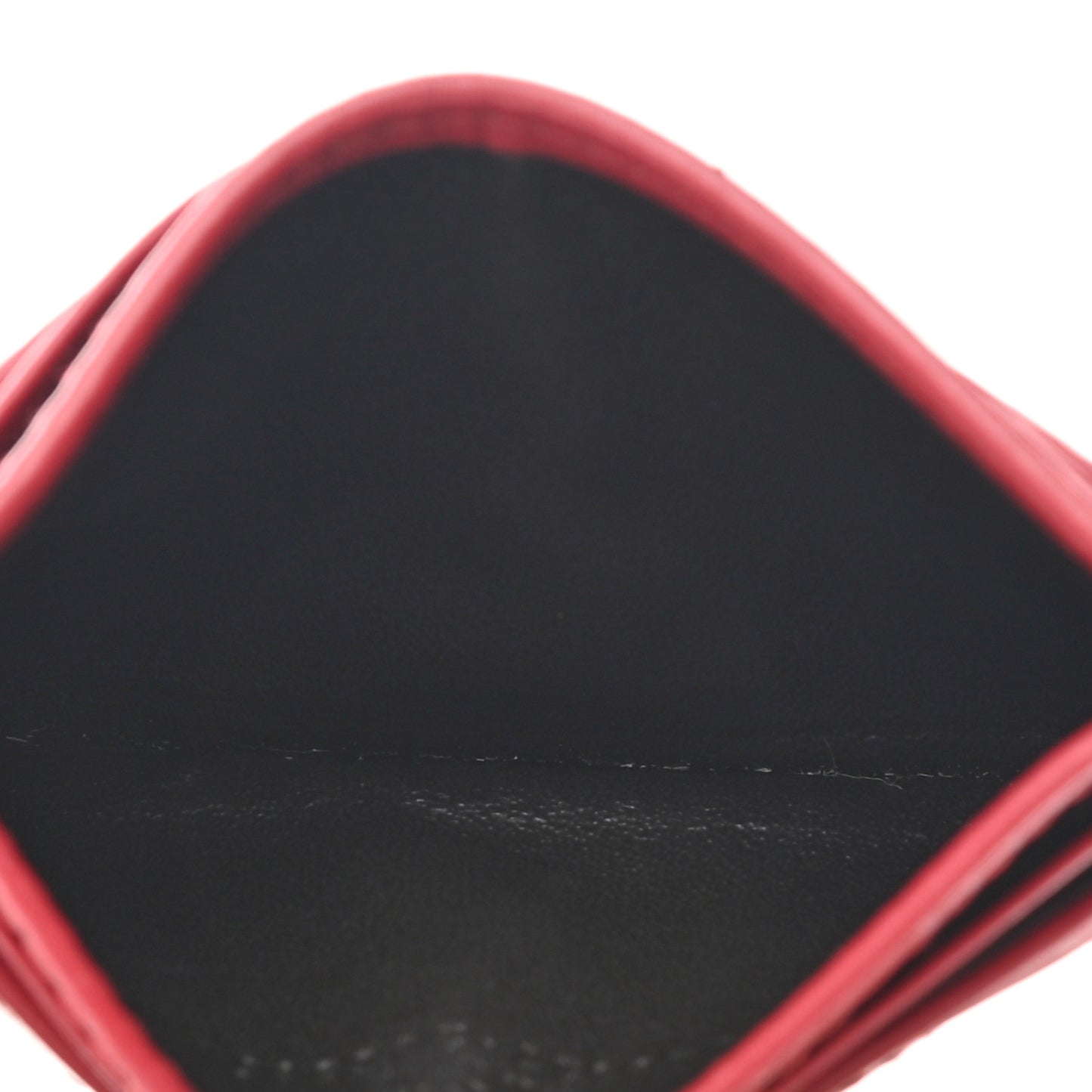 Calfskin Matelasse GG Marmont Card Holder Hibiscus Red