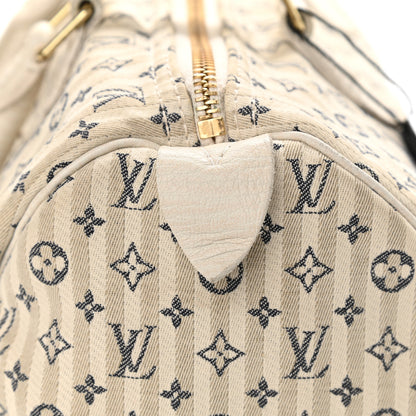 Louis Vuitton Mini Lin Croisette Speedy 30 Blue 6 of 11