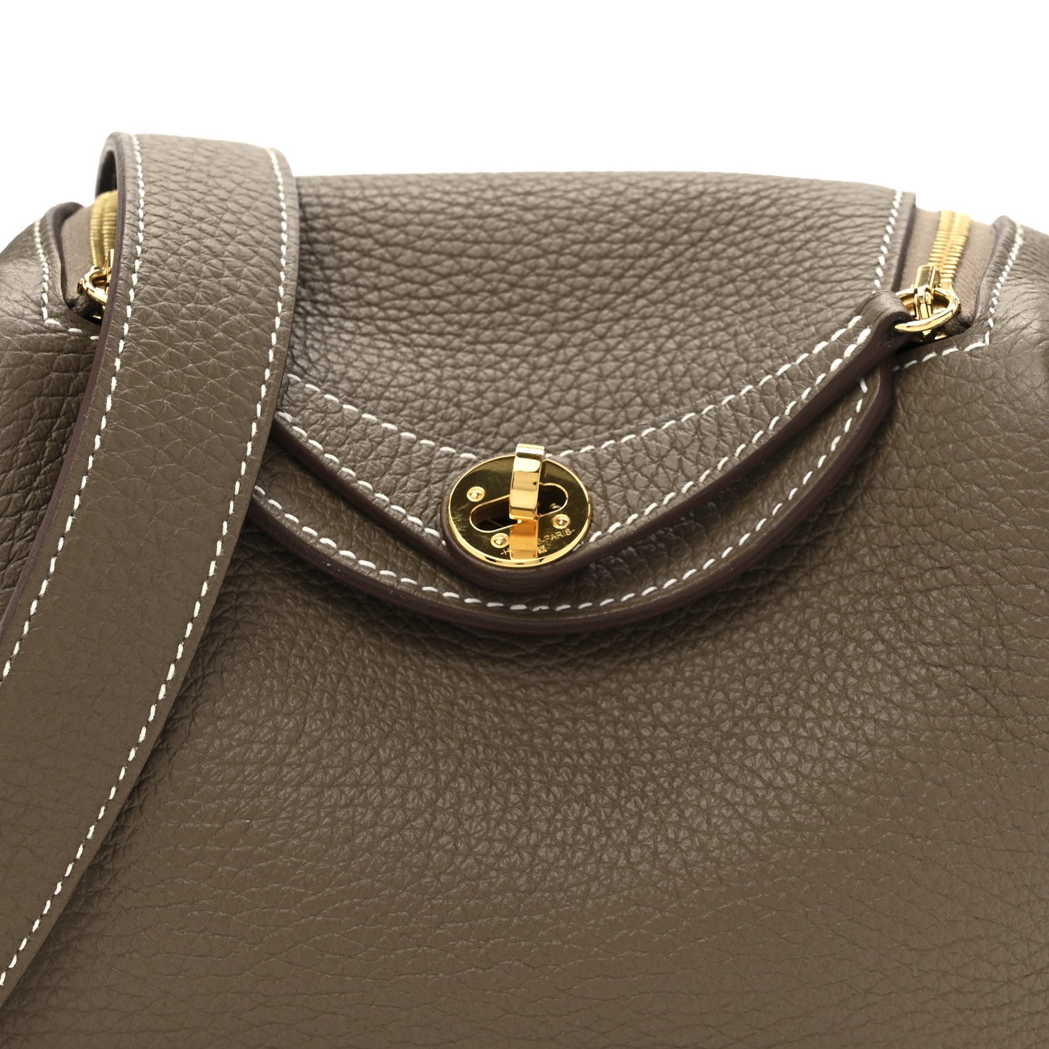 Hermes Taurillon Clemence Mini Lindy 20 Etoupe 8 of 11