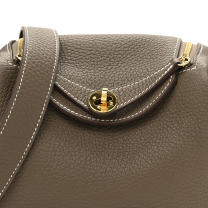 Hermes Taurillon Clemence Mini Lindy 20 Etoupe 8 of 11