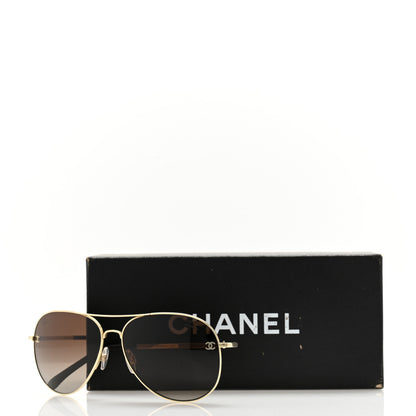 Chanel Aviator CC Sunglasses 4189-T-Q Gold 8 of 8