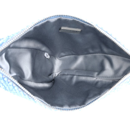 Prada Satin Crystal Triangle Pouch Celeste 5 of 11