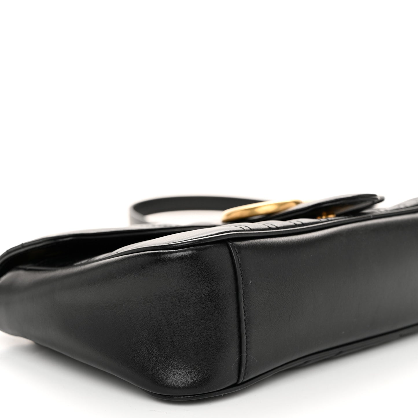 Calfskin Matelasse Small GG Marmont Shoulder Bag Black