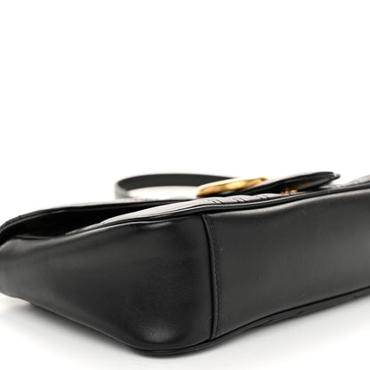 Gucci Calfskin Matelasse Small GG Marmont Shoulder Bag Black 9 of 10