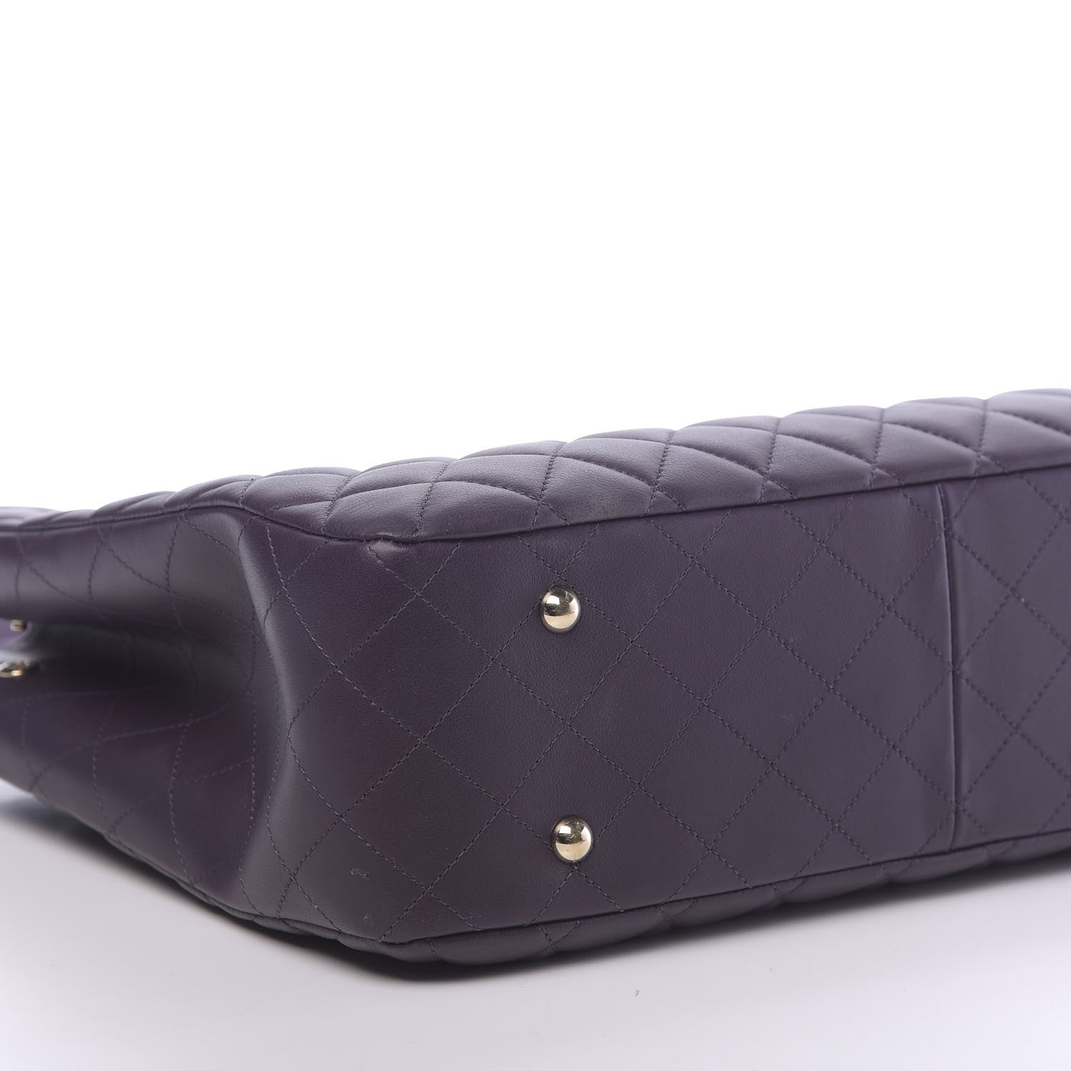 Chanel Lambskin Quilted Large Classic Shopping Tote Purple 9 of 10