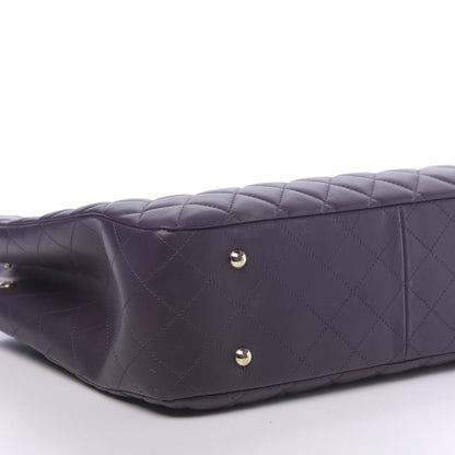 Chanel Lambskin Quilted Large Classic Shopping Tote Purple 9 of 10