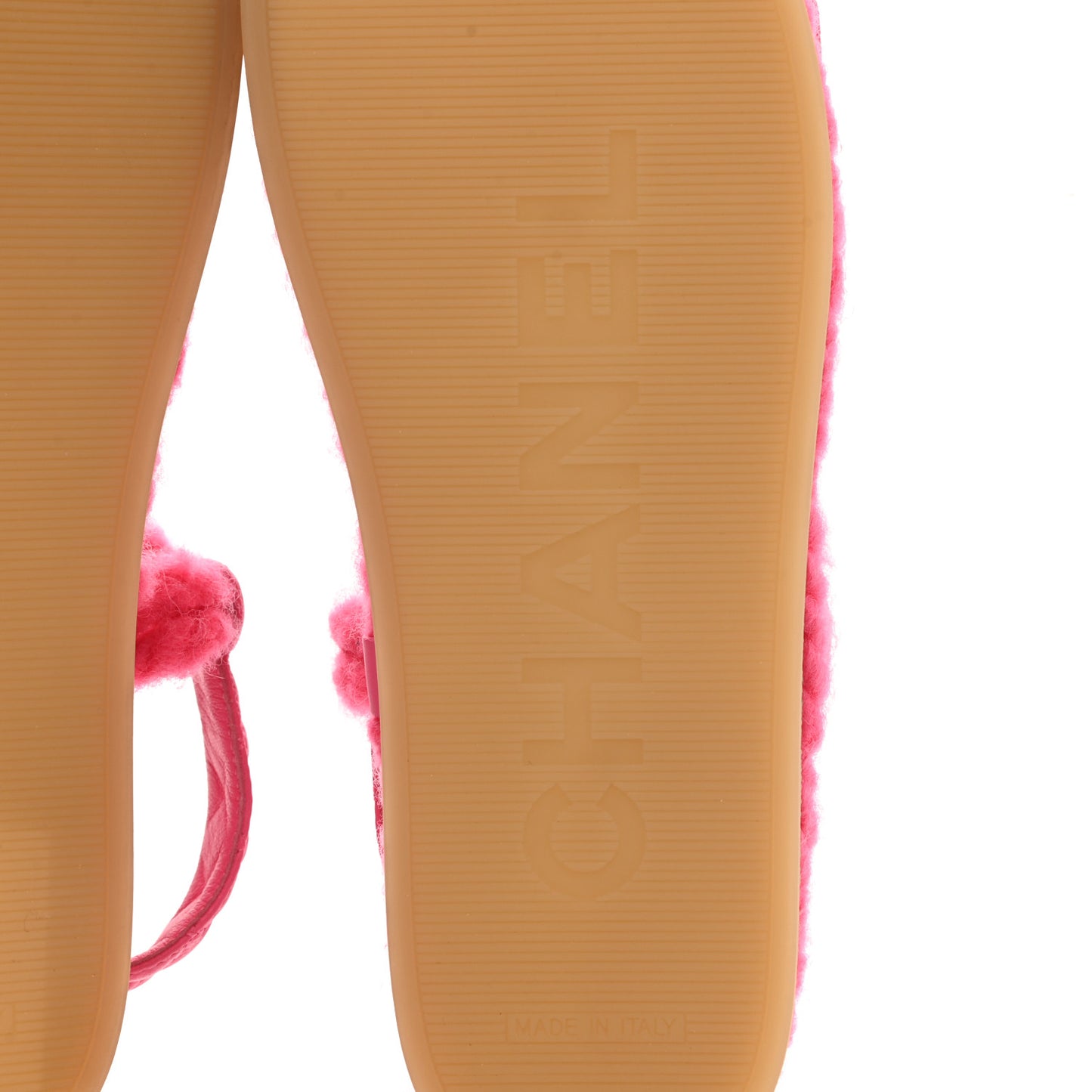 Cord Lambskin Quilted Logo Sandals 38 Pink