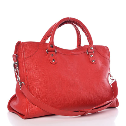 Balenciaga Vibrato Calfskin Classic Silver Hardware City Rouge Cerise 4 of 10