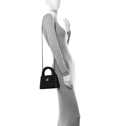 Chanel Shiny Aged Calfskin Quilted Nano Kelly Shopper Black 2 of 11