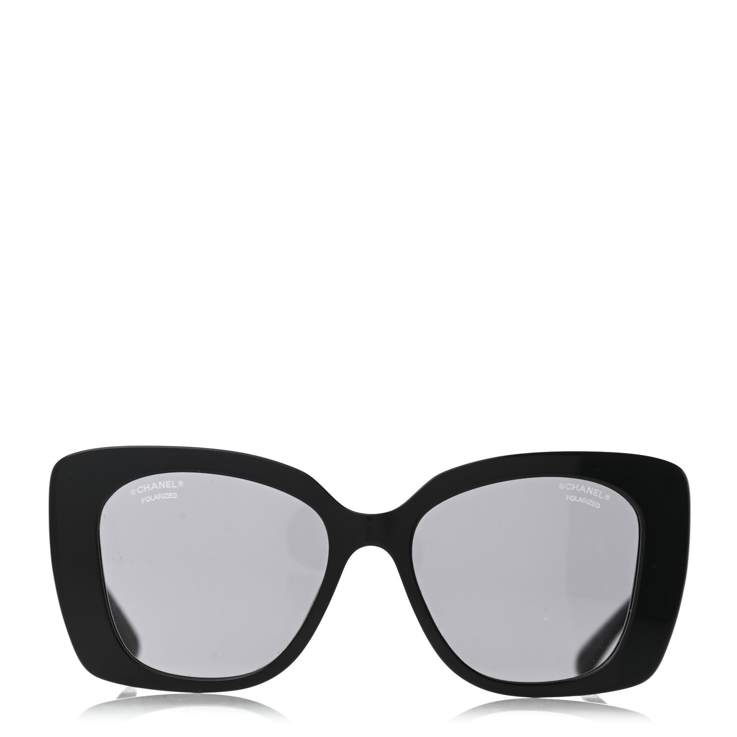 Acetate Strass Polarized Square Sunglasses 5422-B Black