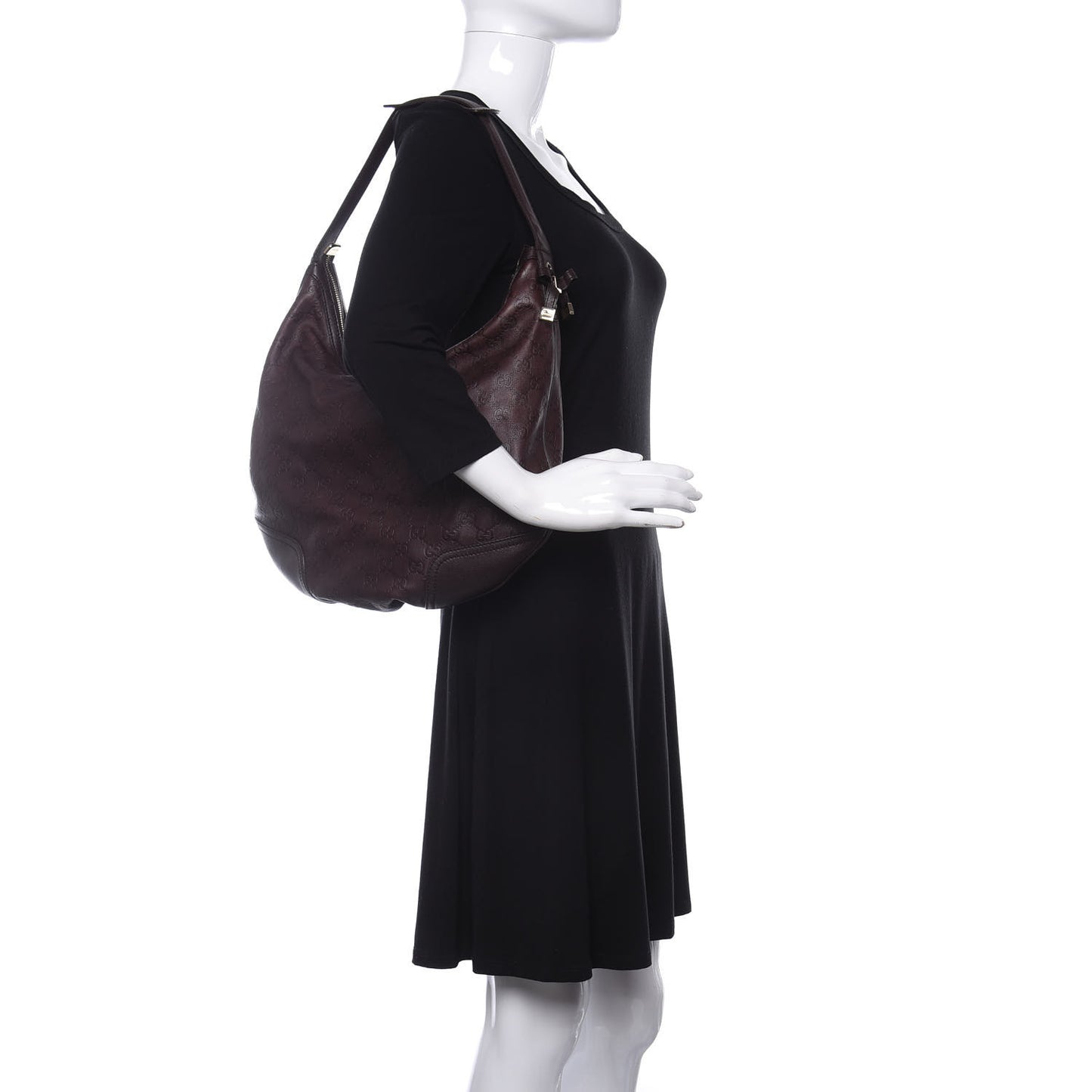 Guccissima Large Princy Hobo Dark Brown