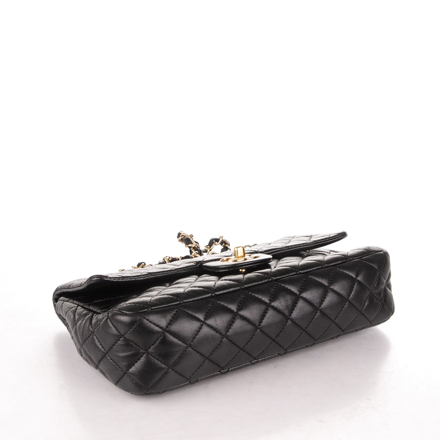 Lambskin Quilted Medium Single Flap Black