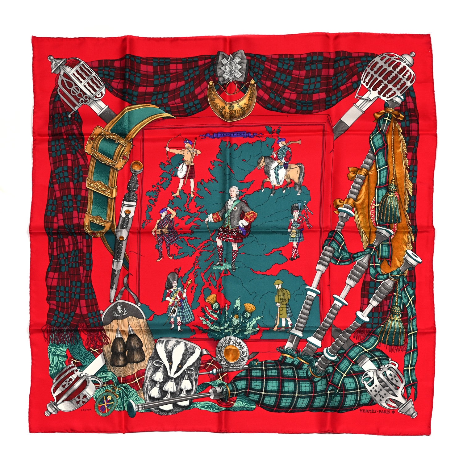 Hermes Silk Scotland Scarf 90 2 of 9