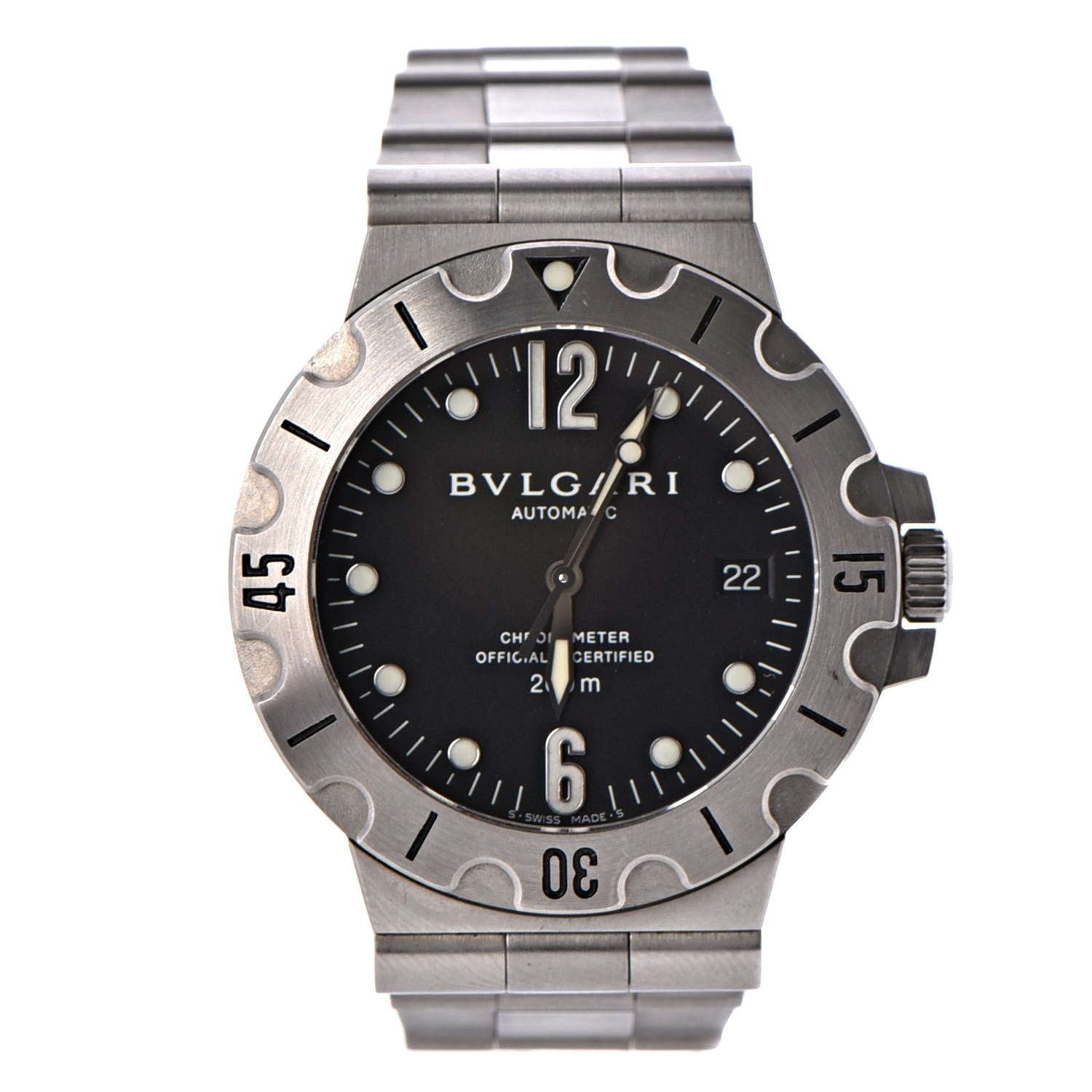 Bulgari Stainless Steel 38mm Diagono Scuba Automatic Watch Black 1 of 10