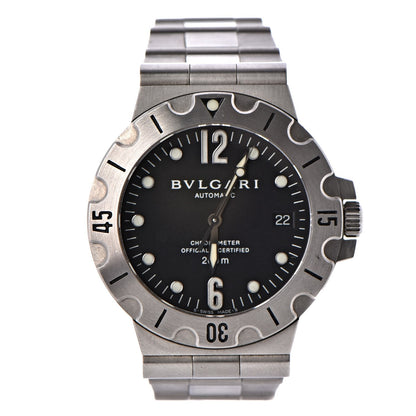 Bulgari Stainless Steel 38mm Diagono Scuba Automatic Watch Black 1 of 10