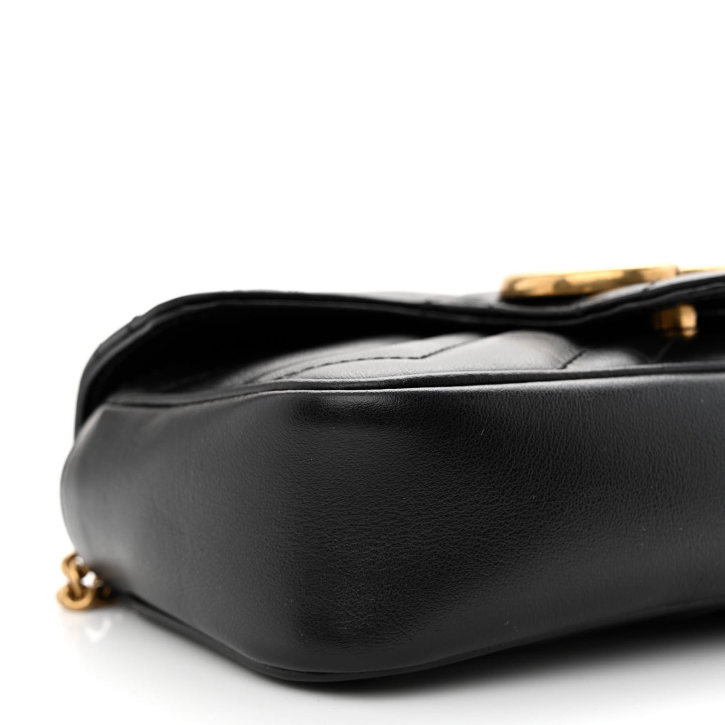 Calfskin Matelasse Super Mini GG Marmont Shoulder Bag Black