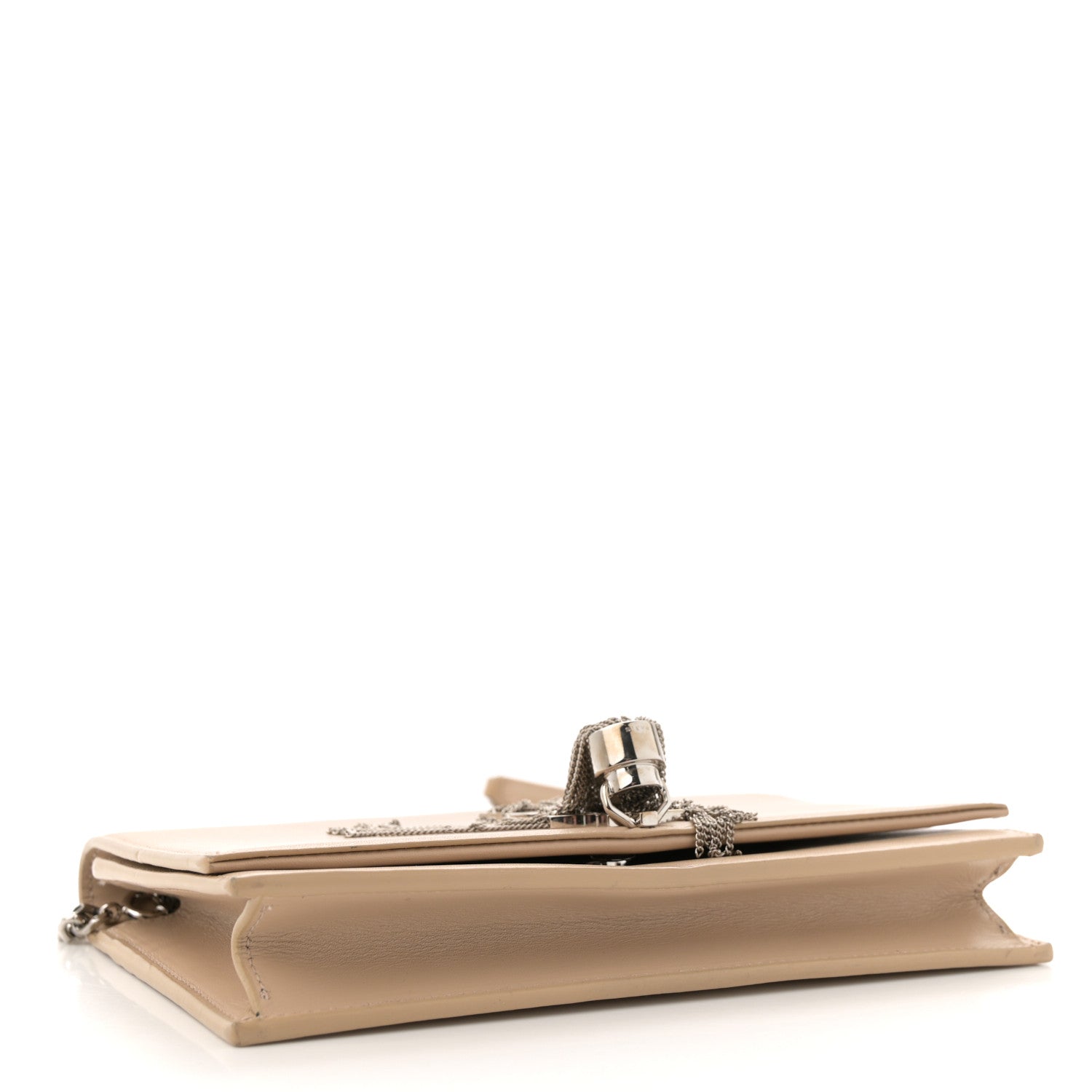 Saint Laurent Smooth Calfskin Classic Monogram Kate Tassel Chain Wallet Dark Beige 4 of 17