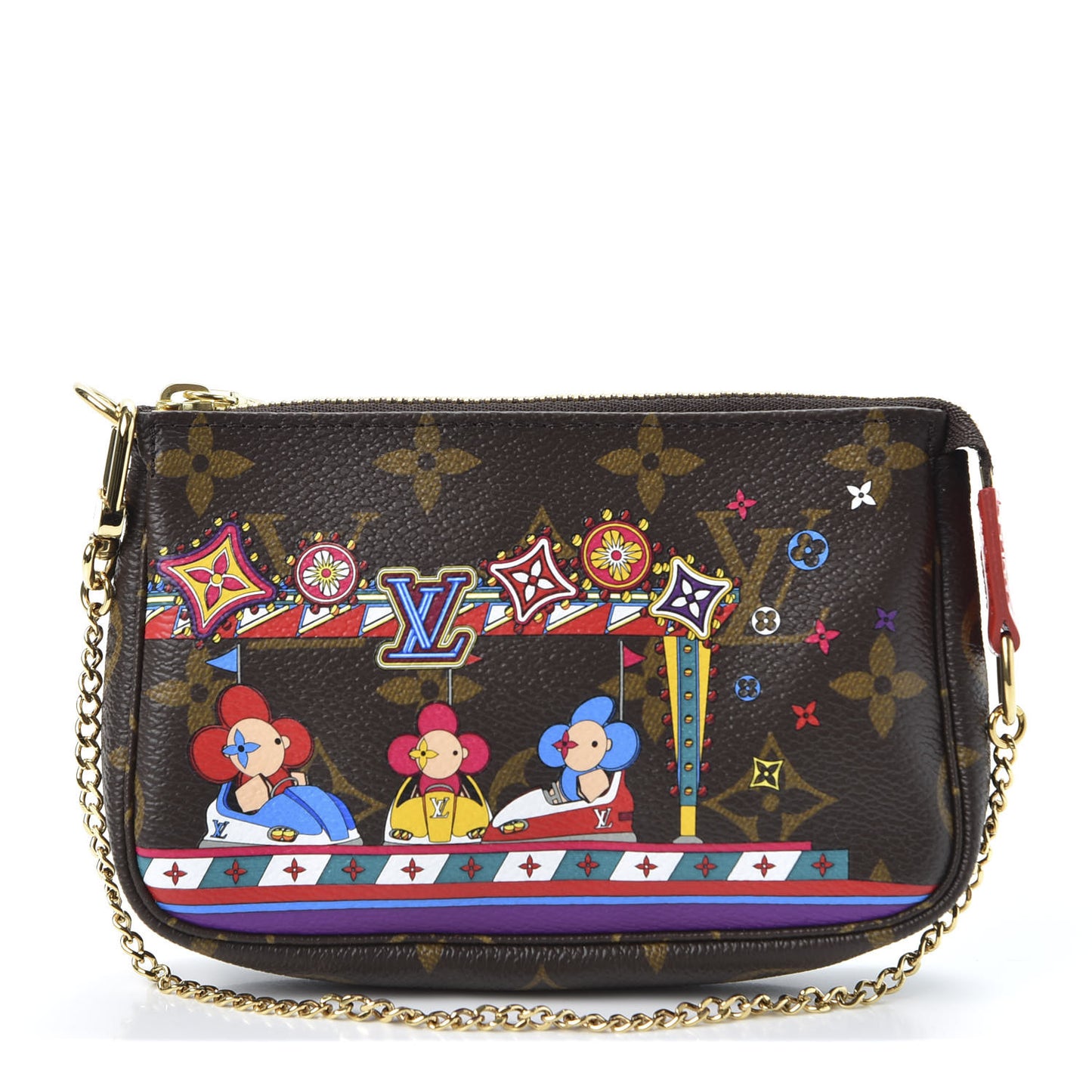 Monogram 2020 Christmas Animation Bumper Cars Mini Pochette Accessories Coquelicot