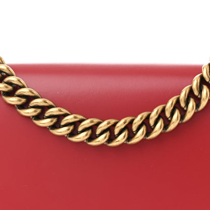 Gucci Knight Calfskin Small GG Marmont Chain Handle Bag Hibiscus Red 8 of 10