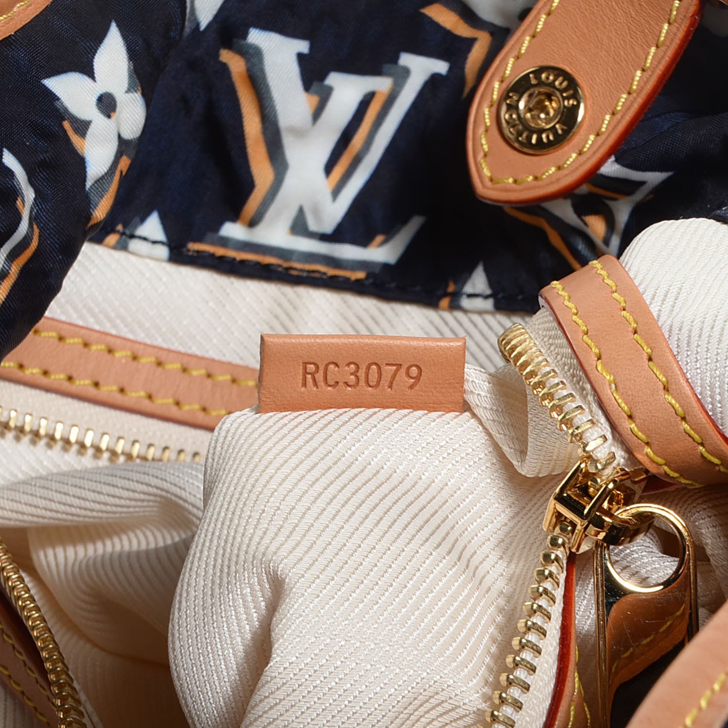 Canvas Monogram Cruise Bulles MM Navy