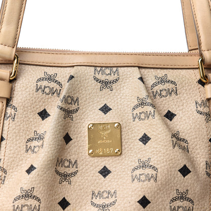 MCM Visetos Medium Essentials Shopper Tote Beige 12 of 12