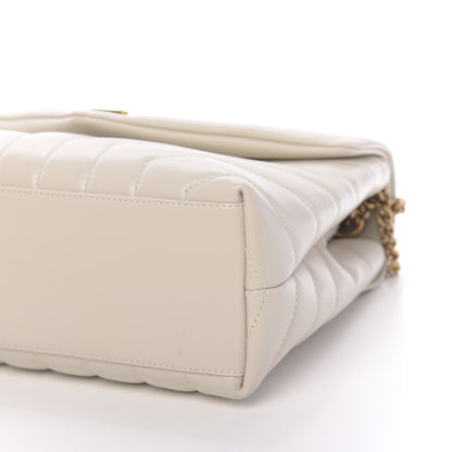 Saint Laurent Calfskin Y Quilted Monogram Small Loulou Chain Satchel Ivory 8 of 9