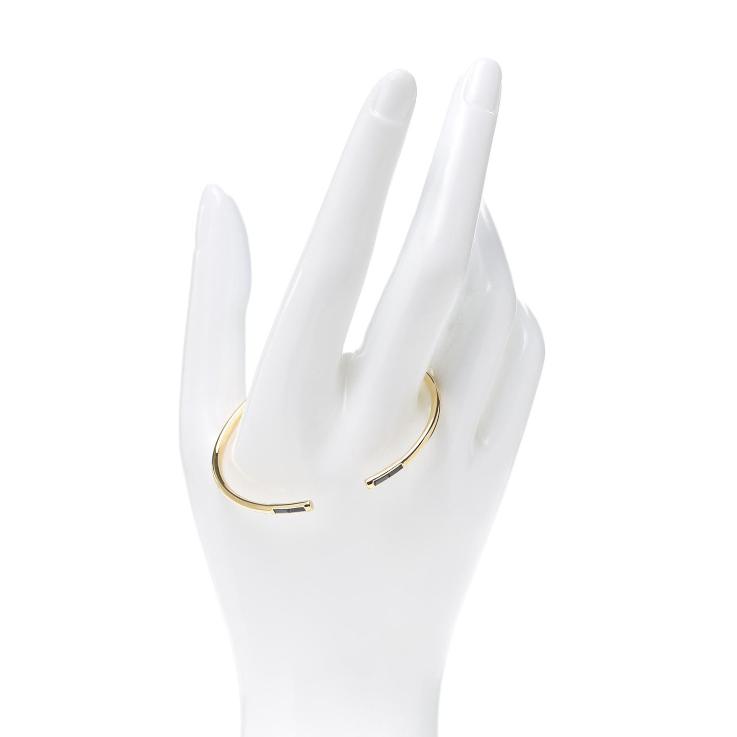18K Yellow Gold Blue Sapphire Sparklers Wire Cuff Bracelet