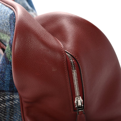 Hermes Evercolor Wool Tweed Tartan Galop d'Hermes Fourre Tout 50 Rouge H Bleu De Malte 11 of 12