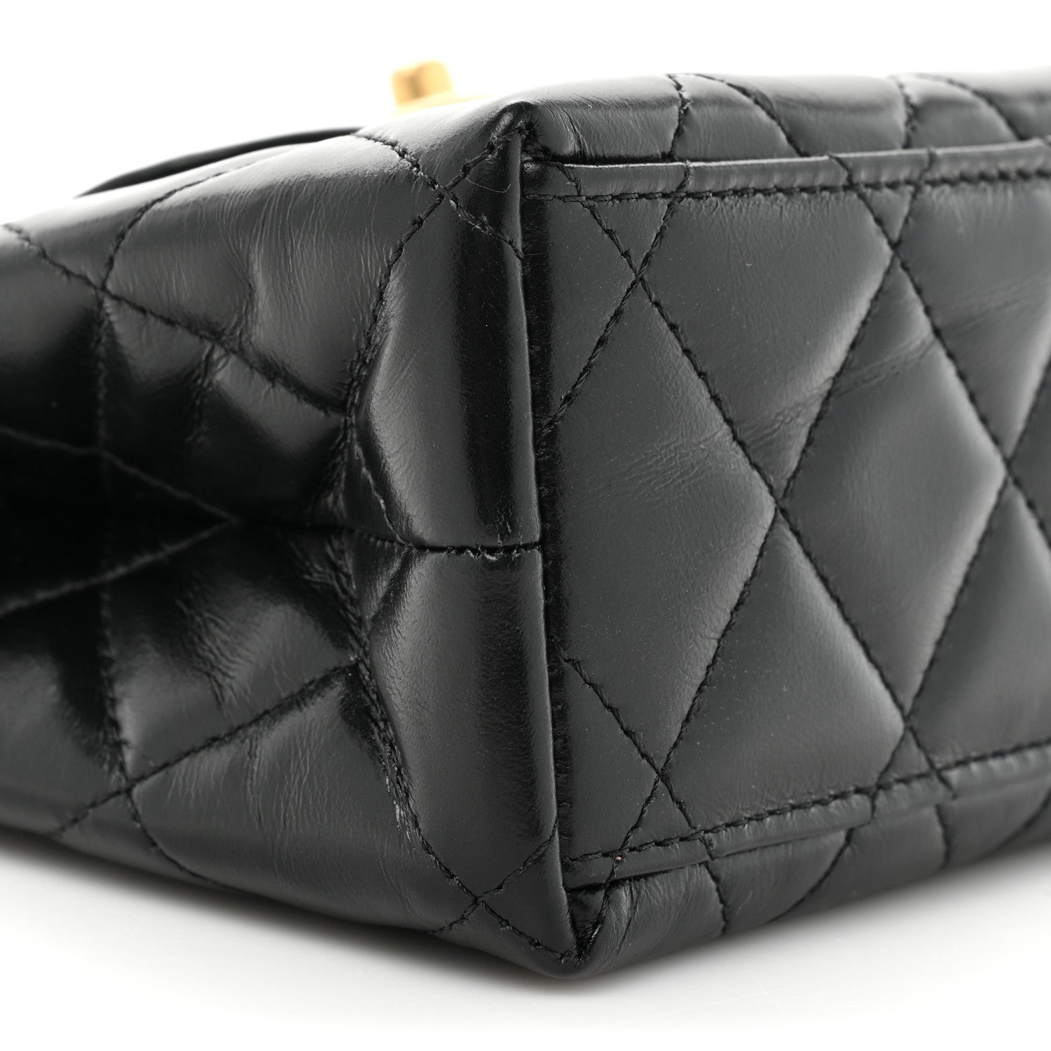 Chanel Shiny Aged Calfskin Quilted Nano Kelly Shopper Black 9 of 9