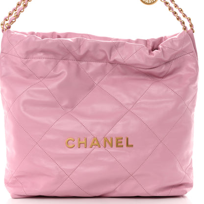 Chanel Shiny Calfskin Quilted Small Chanel 22 Pink 9 of 12