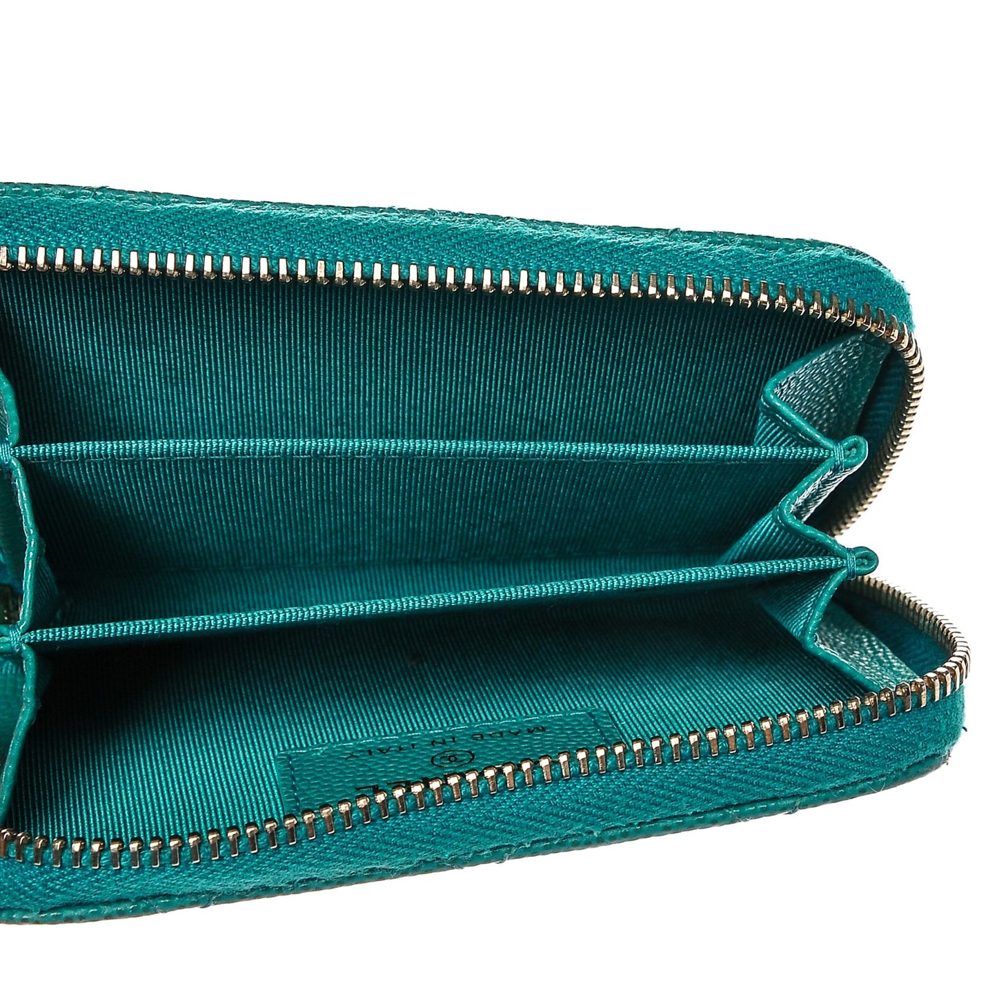 Caviar Quilted Zip Coin Purse Turquoise