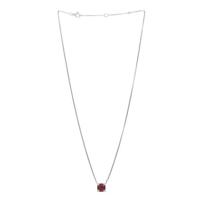 David Yurman Sterling Silver Diamond Rhodolite Garnet 9mm Petite Chatelaine Pendant Necklace 3 of 5