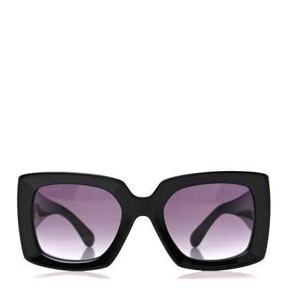 Chanel Acetate Rectangle Sunglasses 5435 Black 2 of 7