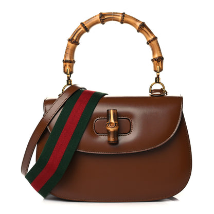Gucci Boarded Dyana Lux Calfskin Web Medium Bamboo 1947 Top Handle Bag Brown 3 of 7