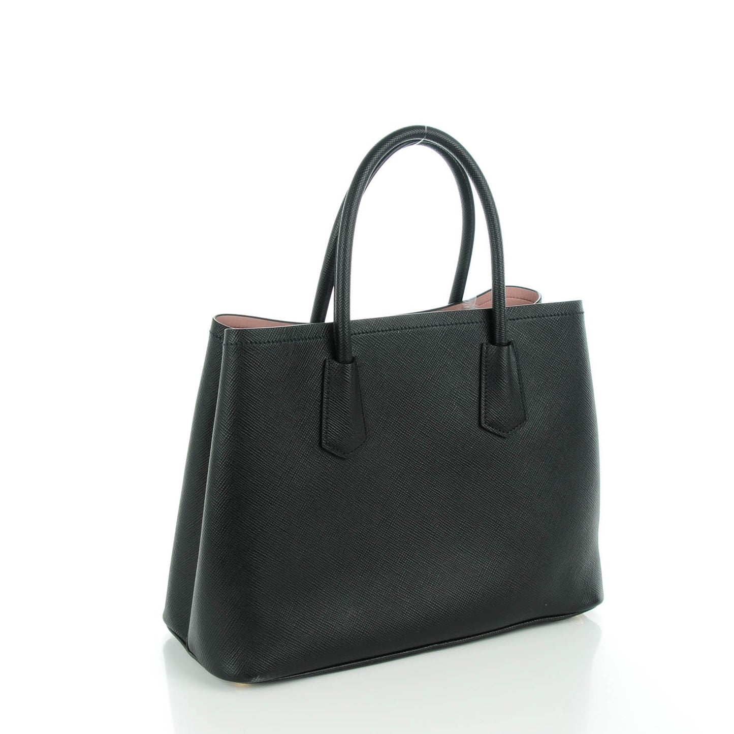 Saffiano Cuir Large Double Bag Black Mughetto