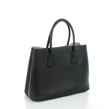 Prada Saffiano Cuir Large Double Bag Black Mughetto 3 of 8