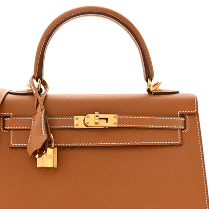 Hermes Epsom Kelly Sellier 25 Gold 8 of 11