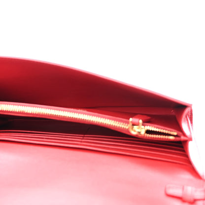 Prada Saffiano Wallet With Shoulder Strap Fuoco 5 of 11