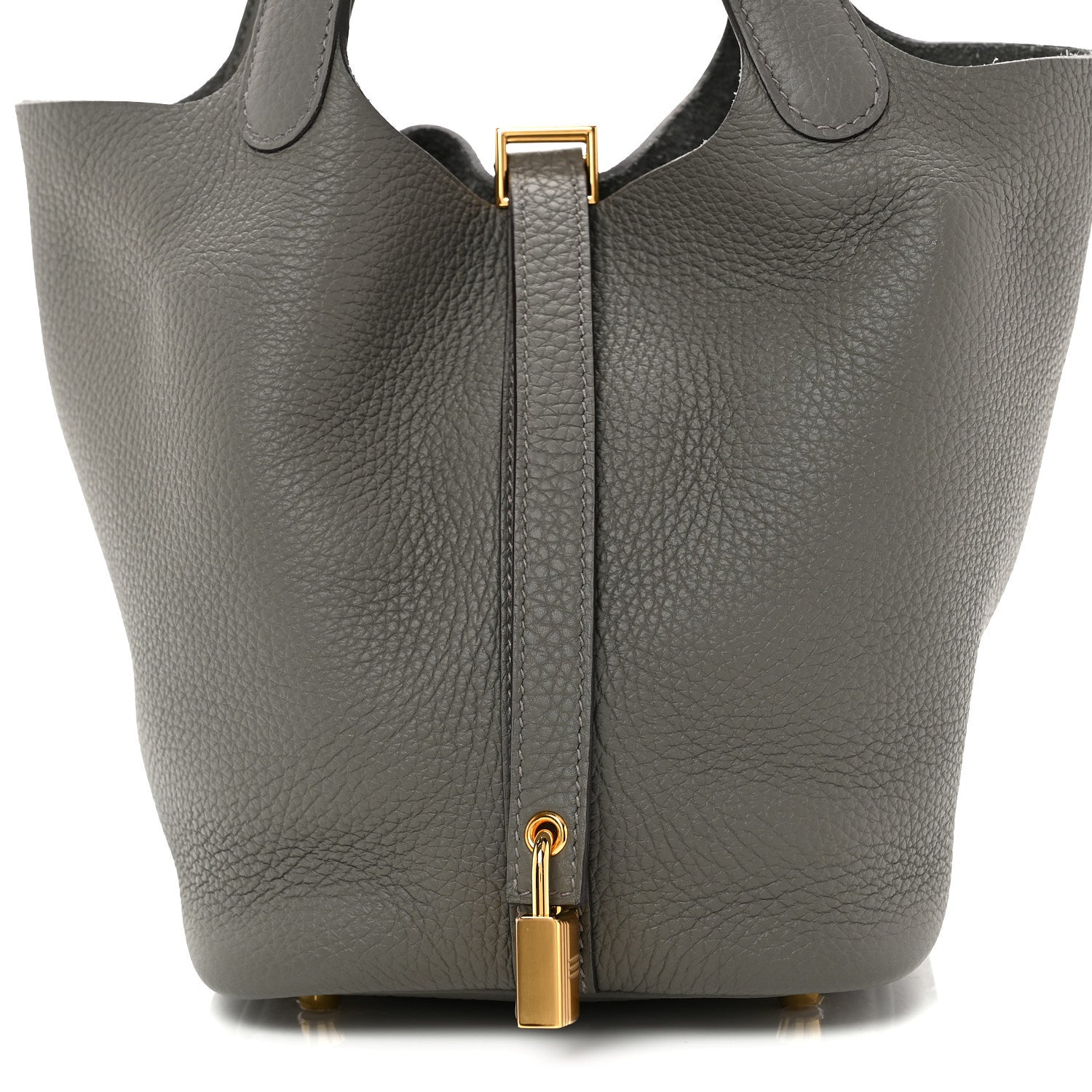 Hermes Taurillon Clemence Picotin Lock 18 PM Gris Meyer 1881425